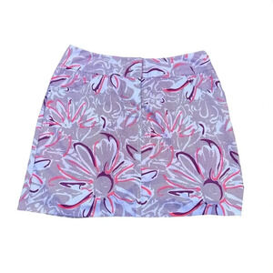 Adidas Clima Cool Purple Coral White Floral Print Retro Skort Size 6